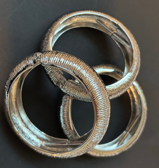 Princess Cuff Bangle ( Silver)