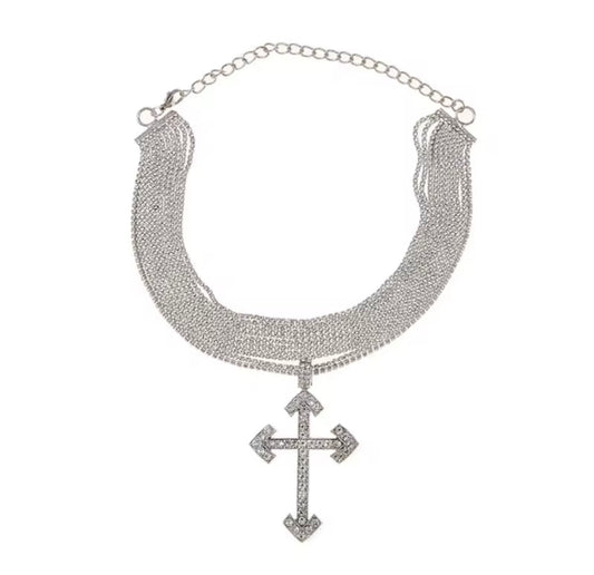 Diamond Cross Choker